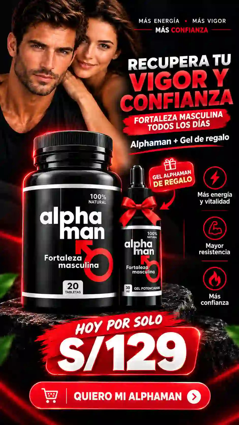 Alphaman 100% Natural Potenciador Efectivo